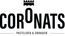 Logo of Coronats Pastelería & Obrador with a crown symbol above the text on a white background.