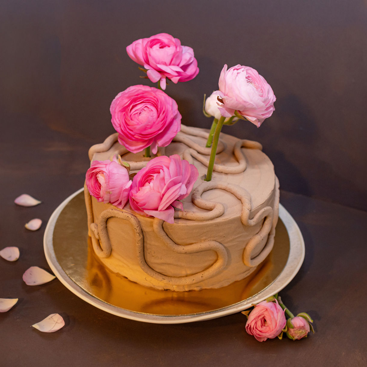 Custom cake with flowers