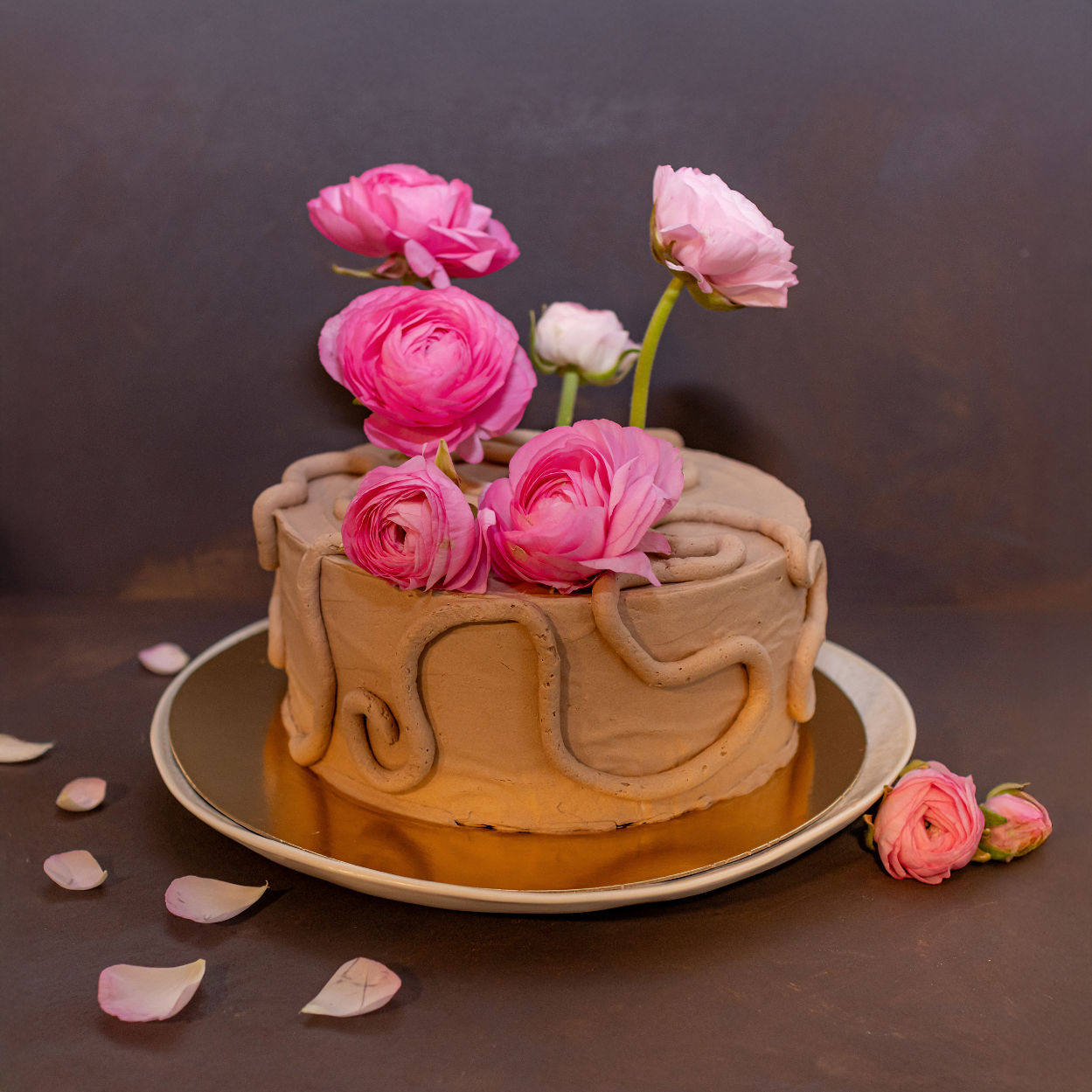 Custom cake with flowers